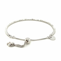 Adjustable Fine Shiny Beaded Bracelet in Sterling Silver (1.50 mm) | - Forever in Harmony