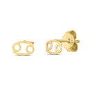 14k Yellow Gold Cancer Stud Earrings | - Forever in Harmony