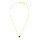 14k Yellow Gold 17 inch Necklace with Round Onyx | - Forever in Harmony