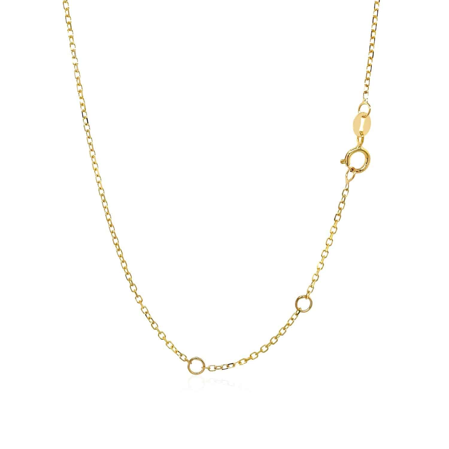 14k Yellow Gold 17 inch Necklace with Round Onyx |