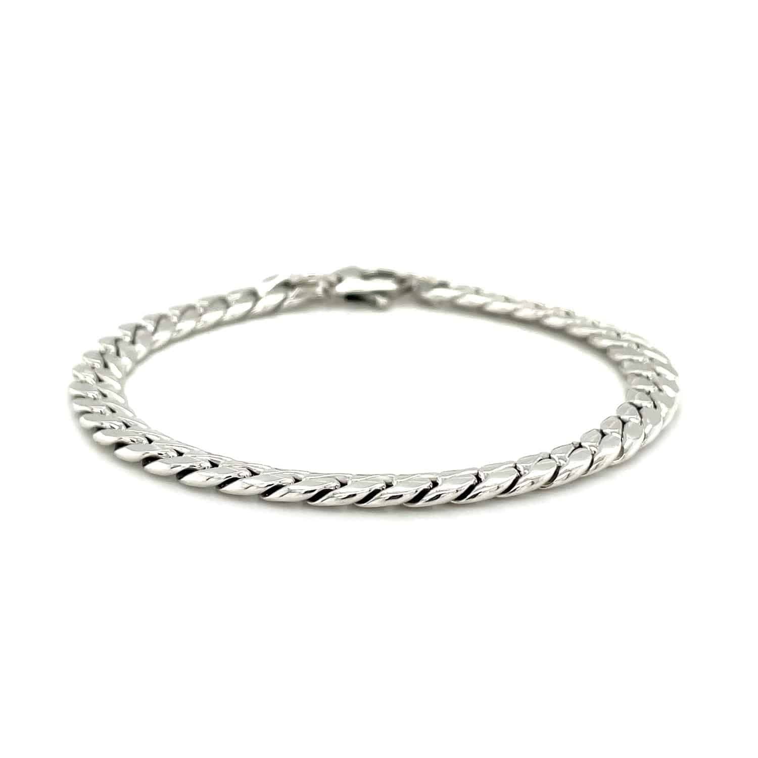 14K White Gold Cuban Link Bracelet (5.90 mm) |