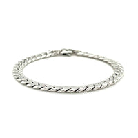 14K White Gold Cuban Link Bracelet (5.90 mm) | - Forever in Harmony