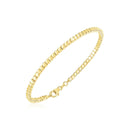 14k Yellow Gold High Polish Bead Cuff Bangle (2.40 mm) | - Forever in Harmony