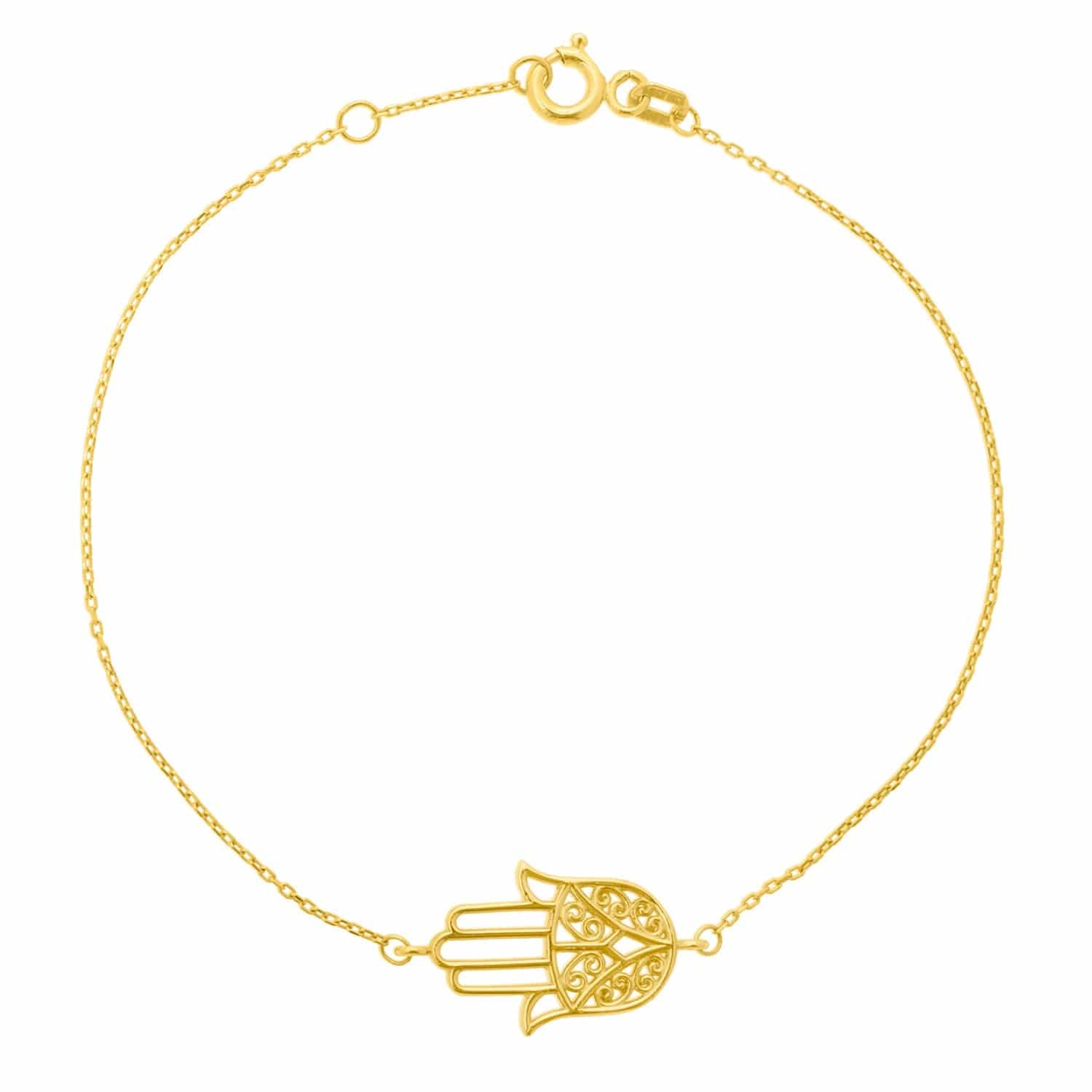 14k Yellow Gold Hamsa Bracelet