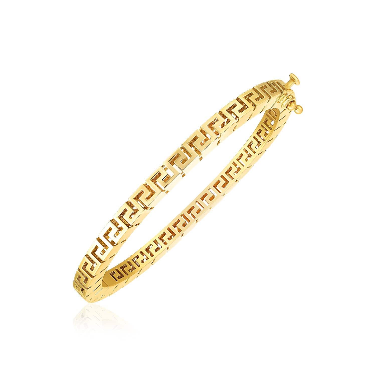 14k Yellow Gold High Polish Greek Key Bangle (4.80 mm) |