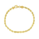 10k Yellow Gold Solid Diamond Cut Rope Bracelet (5.00 mm) | - Forever in Harmony