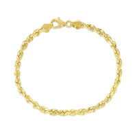 10k Yellow Gold Solid Diamond Cut Rope Bracelet (5.00 mm) | - Forever in Harmony