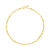 14k Yellow Gold High Polish Bead Bar Bracelet (2.50 mm) | - Forever in Harmony