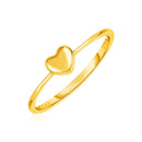 14k Yellow Gold Ring with Puffed Heart(1.40 mm) | - Forever in Harmony