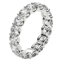 Round Cut Lab Grown Diamond Eternity Ring in 14k White Gold (4 cttw FG/VS2)