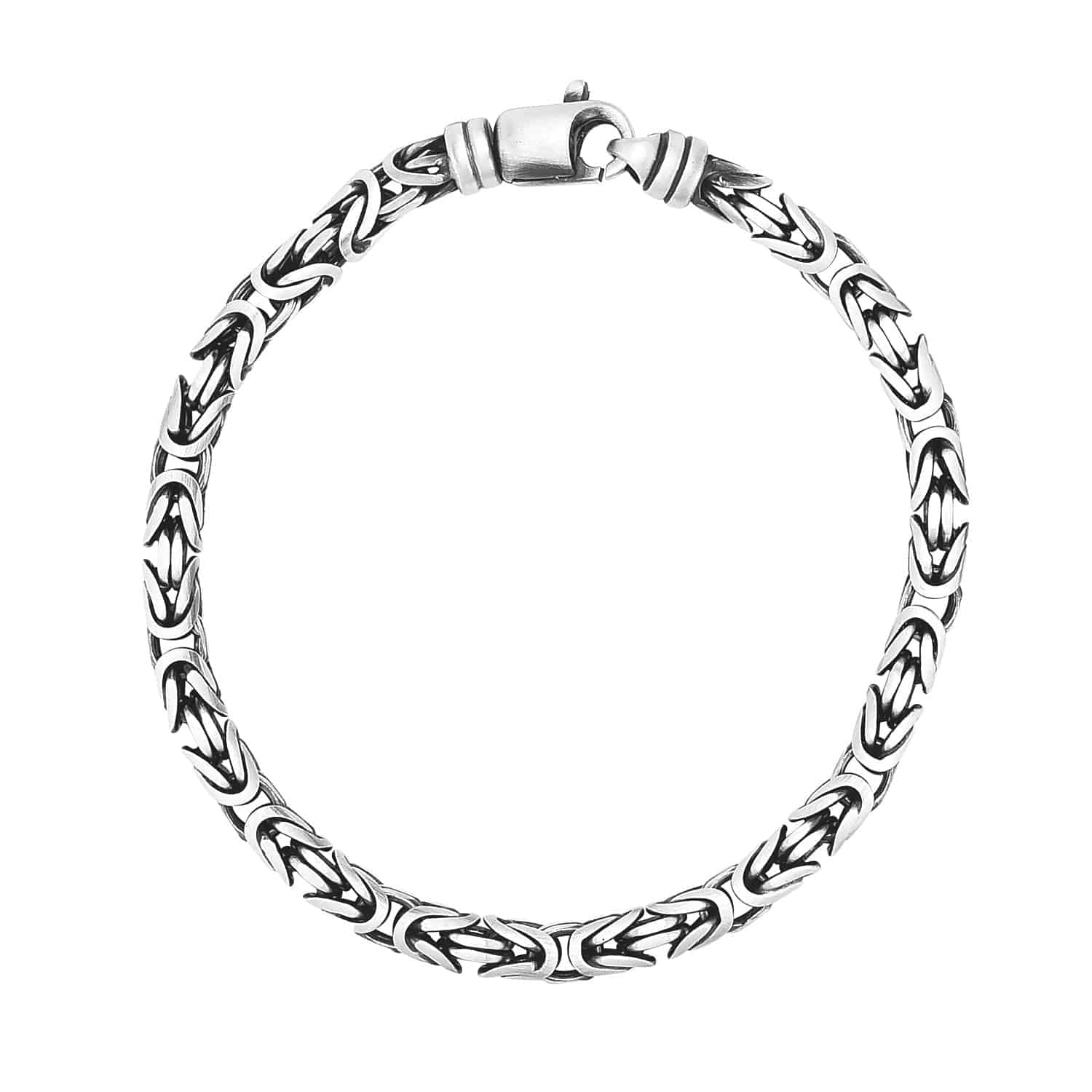 Sterling Silver Gunmetal Finish Byzantine Chain Bracelet (5.00 mm) | - Forever in Harmony