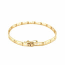 14k Yellow Gold Greek Fret Design Fancy Bracelet (3.30 mm) | - Forever in Harmony