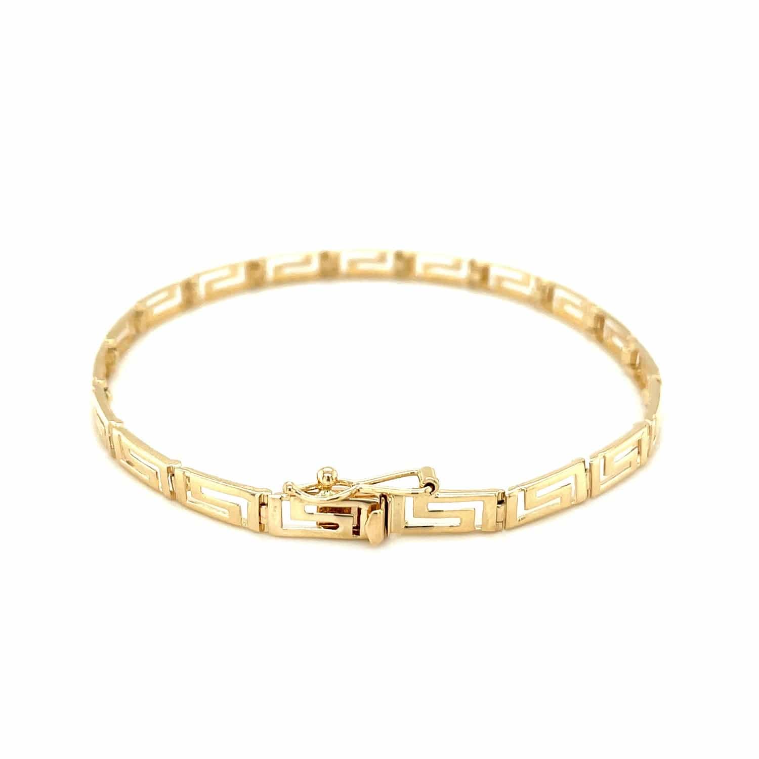 14k Yellow Gold Greek Fret Design Fancy Bracelet (3.30 mm) |