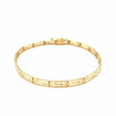 14k Yellow Gold Greek Fret Design Fancy Bracelet (3.30 mm) | - Forever in Harmony