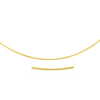 14k Yellow Gold Thin Motif Round Omega Necklace | - Forever in Harmony