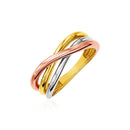 14k Tri Color Gold Twist Style Ring(2.50 mm) | - Forever in Harmony