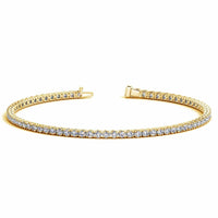 Lab Grown Round Diamond Tennis Bracelet in 14k Yellow Gold (2 cctw F/G  VS2/SI1) - Forever in Harmony