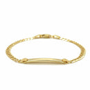 14k Yellow Gold Curb Link Style Childrens ID Bracelet (3.30 mm) | - Forever in Harmony