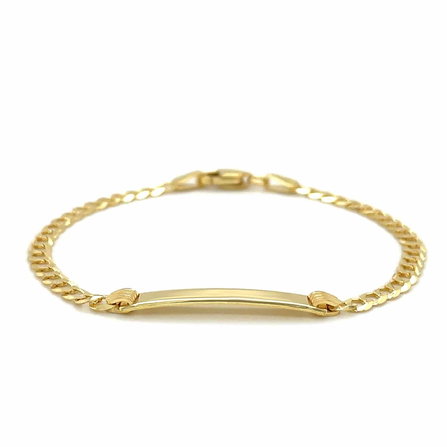 14k Yellow Gold Curb Link Style Childrens ID Bracelet (3.30 mm) |