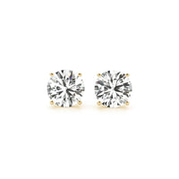 4 cttw Certified IGI Lab Grown Round Diamond Earrings 14k Yellow Gold (G/VS2) - Forever in Harmony