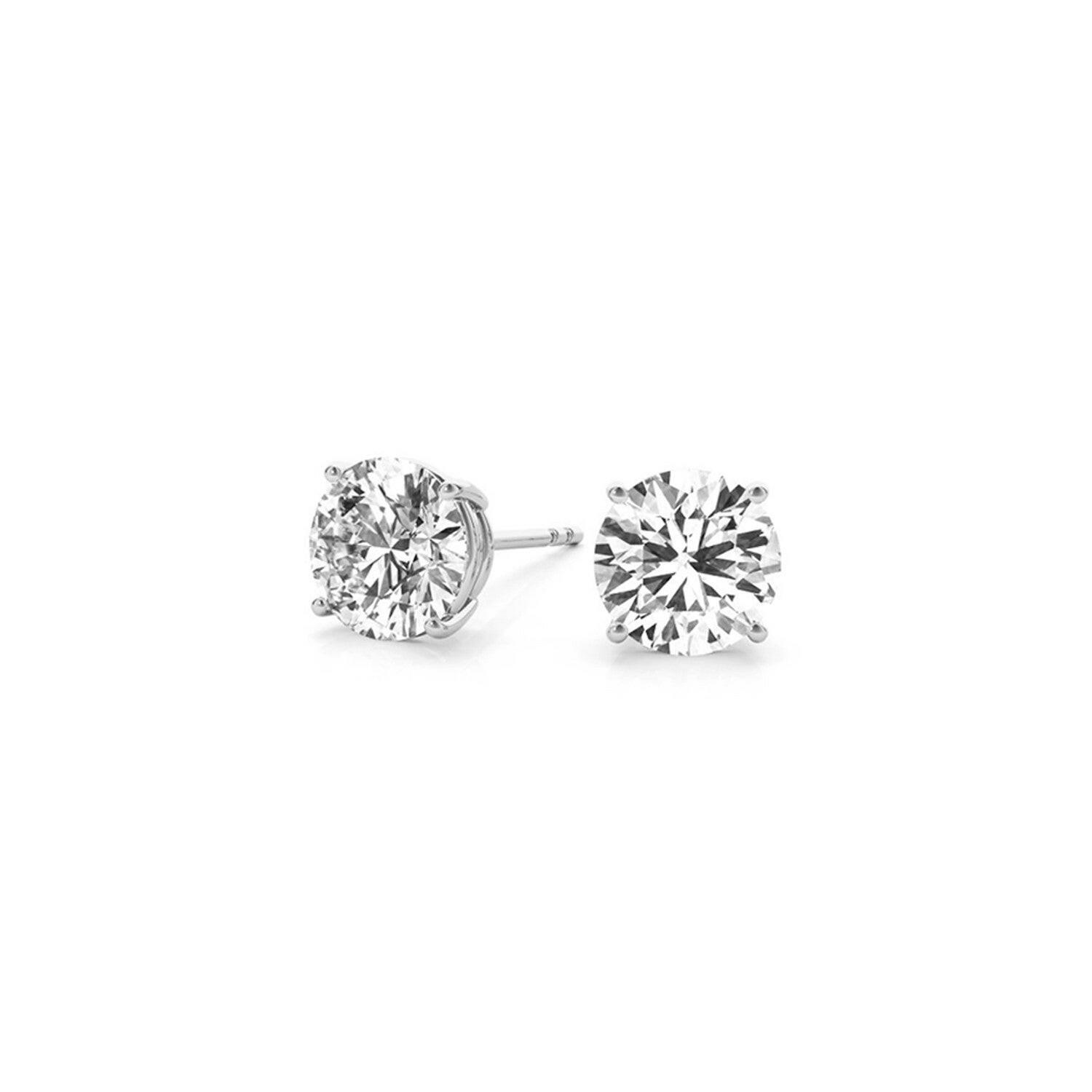 3 cttw Certified IGI Lab Grown Round Diamond Stud Earrings 14k White Gold(G/VS2) - Forever in Harmony