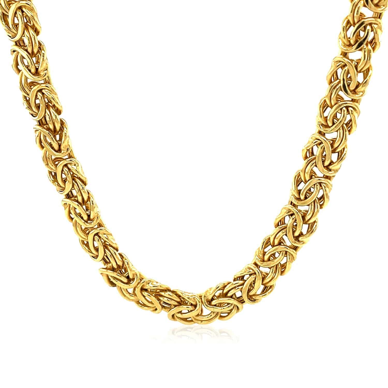 14k Yellow Gold Byzantine Motif Chain Necklace |