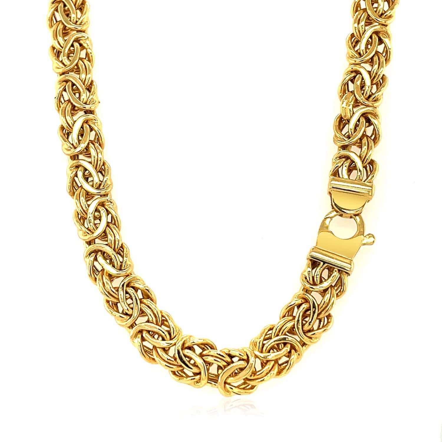 14k Yellow Gold Byzantine Motif Chain Necklace |