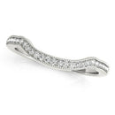 14k White Gold Curvy Style Pave Set Diamond Wedding Band (1/6 cttw) - Forever in Harmony