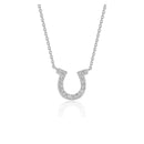 14k White Gold Horseshoe Design Diamond Pendant - Forever in Harmony