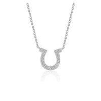 14k White Gold Horseshoe Design Diamond Pendant - Forever in Harmony