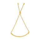 14k Yellow Gold Smooth Curved Bar and Lariat Style Bracelet (1.00 mm) | - Forever in Harmony