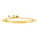 14k Yellow Gold Smooth Curved Bar and Lariat Style Bracelet (1.00 mm) | - Forever in Harmony