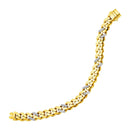 14k Yellow Gold Polished Curb Chain Bracelet with Diamonds (9.50 mm) | - Forever in Harmony