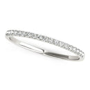 14k White Gold Pave Set Round Diamond Wedding Ring (1/8 cttw)