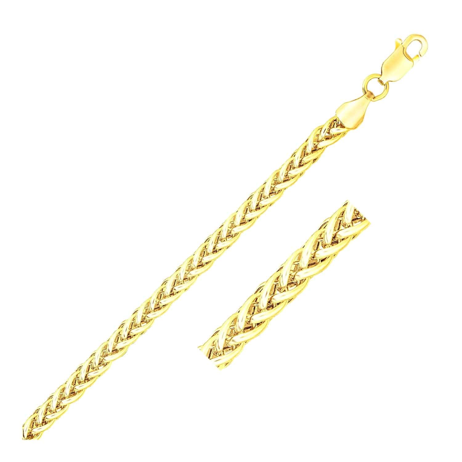 14k Yellow Gold Light Weight Wheat Bracelet  (3.20 mm) | - Forever in Harmony