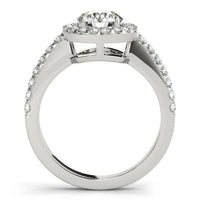 14k White Gold Classic with Pave Halo Diamond Engagement Ring (1 1/2 cttw) - Forever in Harmony