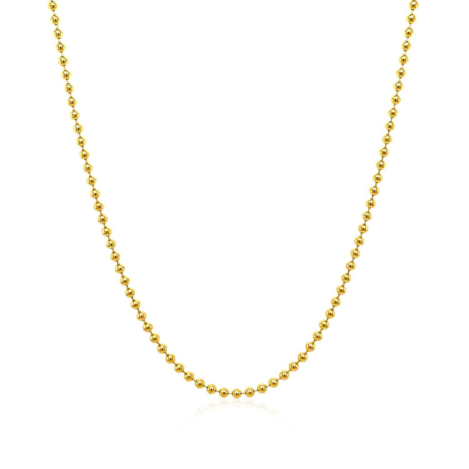 14k Yellow Gold Bead Chain 1.5mm (1.50 mm) |