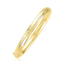 14k Yellow Gold Dome Florentine Design Bangle (5.00 mm) | - Forever in Harmony