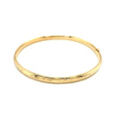 14k Yellow Gold Dome Florentine Design Bangle (5.00 mm) | - Forever in Harmony