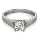 14k White Gold Prong Set Style Solitaire Diamond Engagement Ring (1/2 cttw)