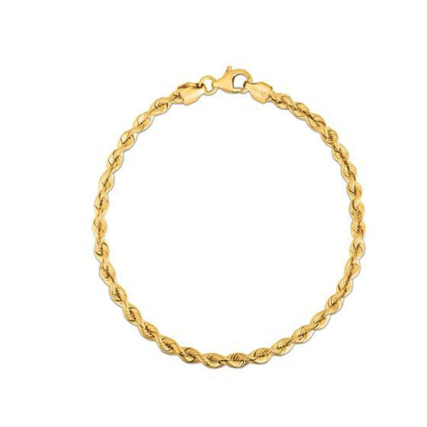 Silk Rope Chain Bracelet in 14k Yellow Gold  (3.00 mm) |