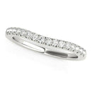 14k White Gold Pave Set Round Curved Wedding Band (1/4 cttw) - Forever in Harmony