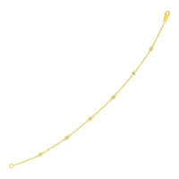 14k Yellow Gold 7 inch Bracelet with Diamond Stations (3.30 mm) | - Forever in Harmony