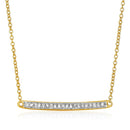 14k Yellow Gold Necklace with Gold and Diamond Bar (1/10 cttw) - Forever in Harmony