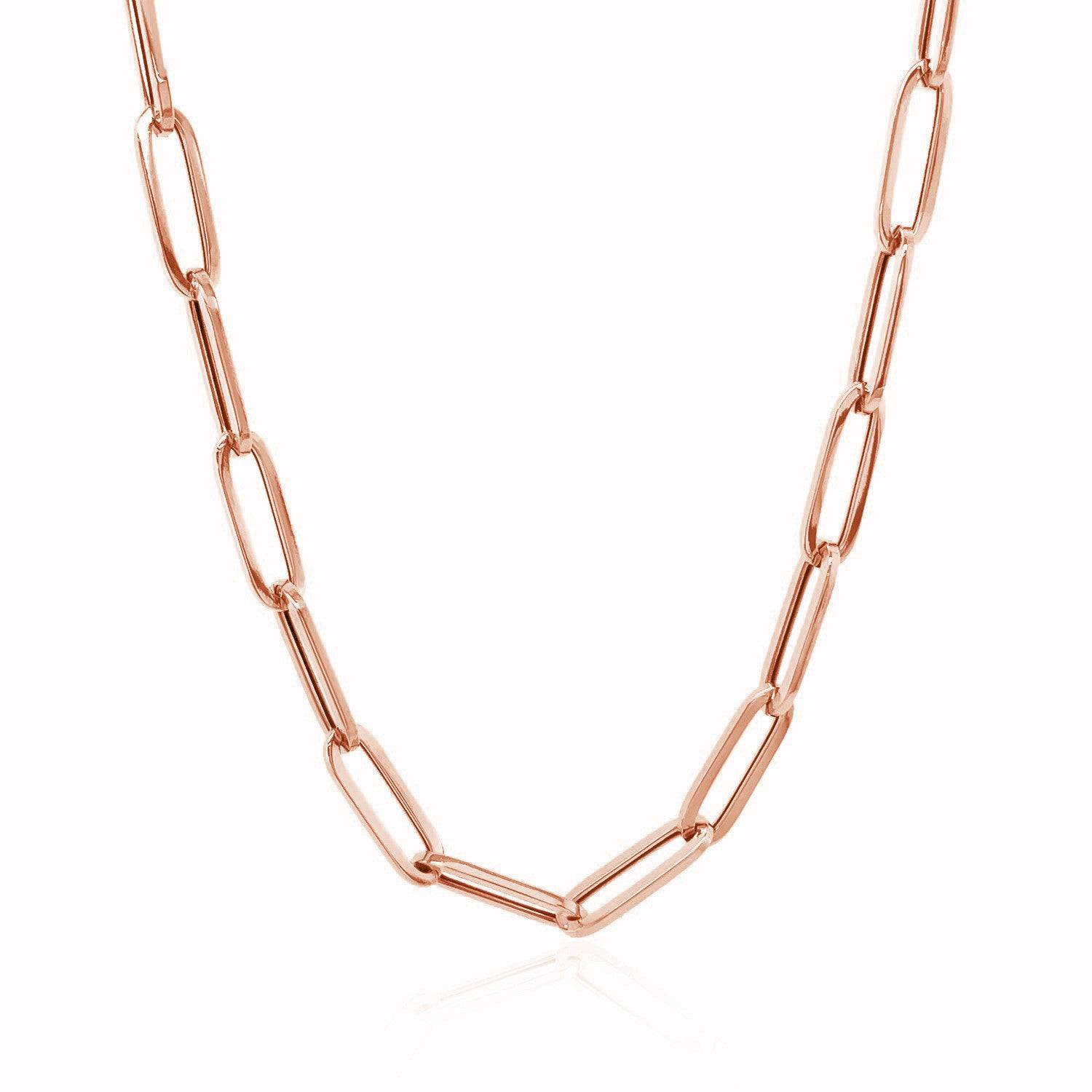 14K Rose Gold Bold Paperclip Chain (4.2 mm) | - Forever in Harmony