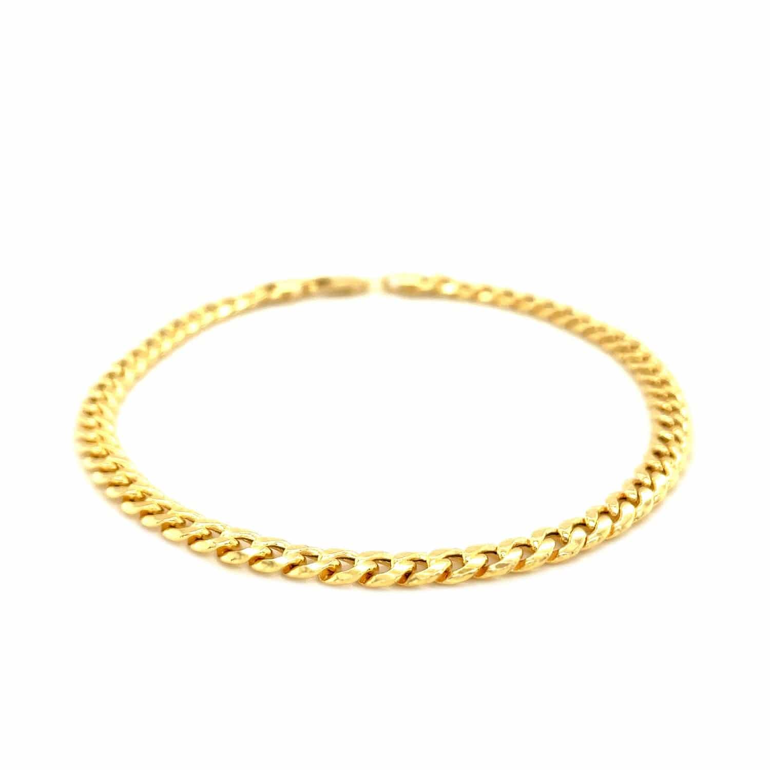 14k Yellow Gold Miami Cuban Semi Solid Bracelet (4.50 mm) |