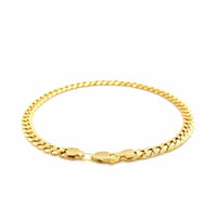 14k Yellow Gold Miami Cuban Semi Solid Bracelet (4.50 mm) | - Forever in Harmony