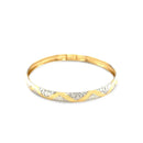 10k Two-Tone Gold Textured Zigzag Style Bangle (6.00 mm) | - Forever in Harmony