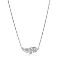 Sterling Silver Textured Angel Wing Necklace | - Forever in Harmony