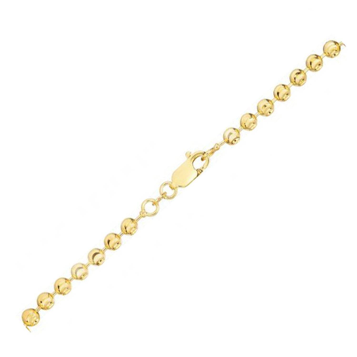 Moon Cut Bead Chain Bracelet in 14k Yellow Gold  (3.00 mm) |